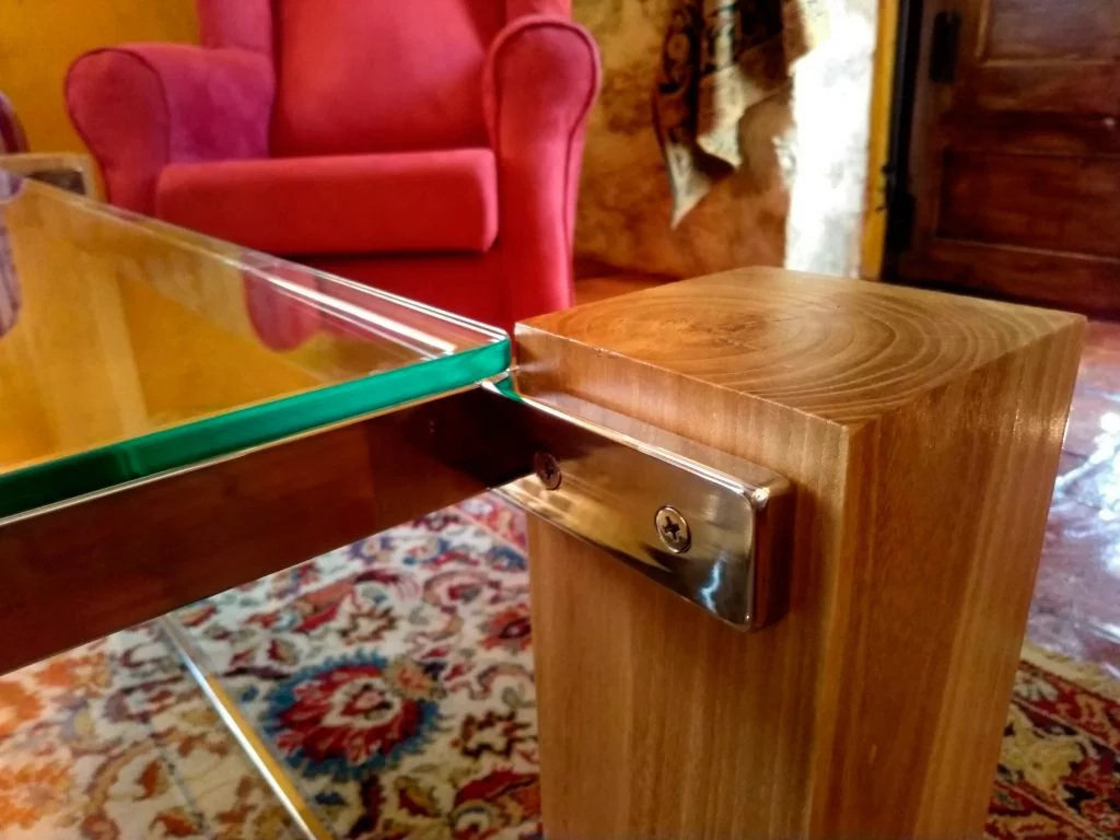 mesa madera acero inoxidable cristal taller acero y madera bernd nisch valladolid