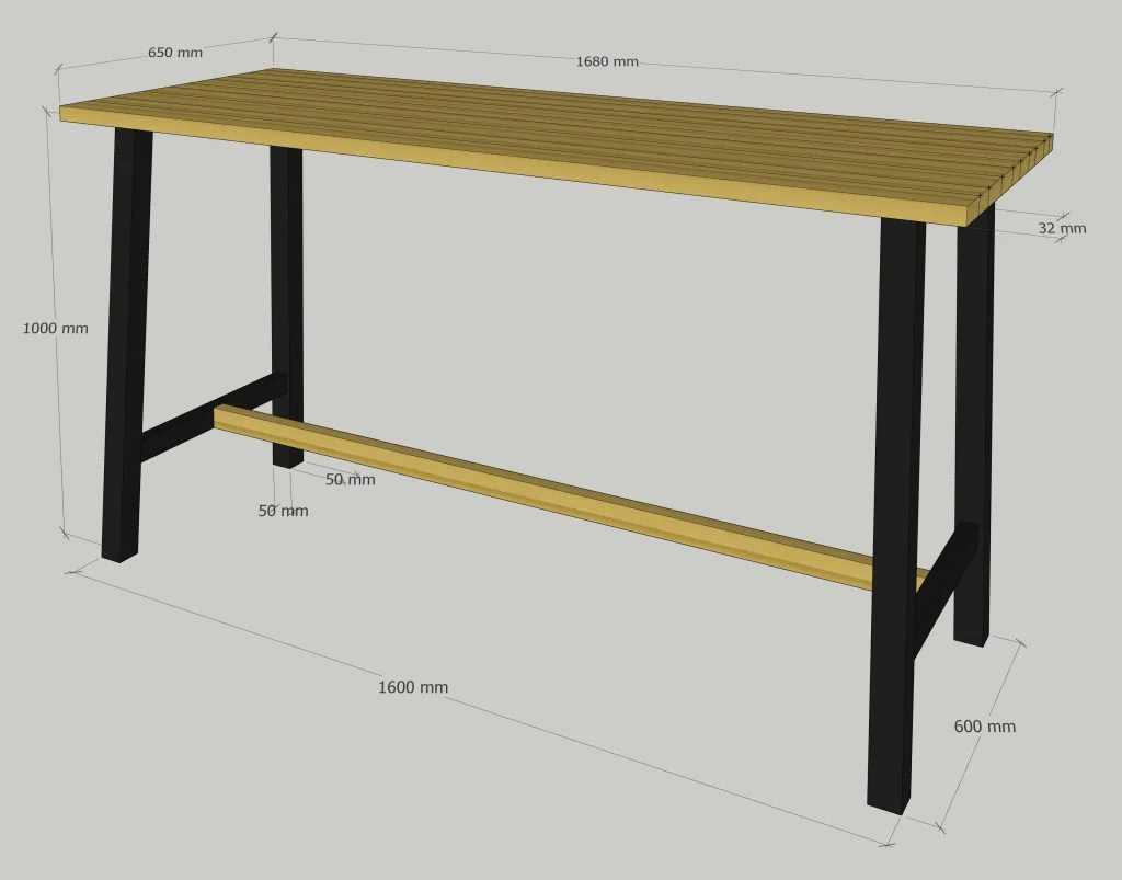 mesas con madera maciza en metal y madera, TallerAcero y Madera Valladolid